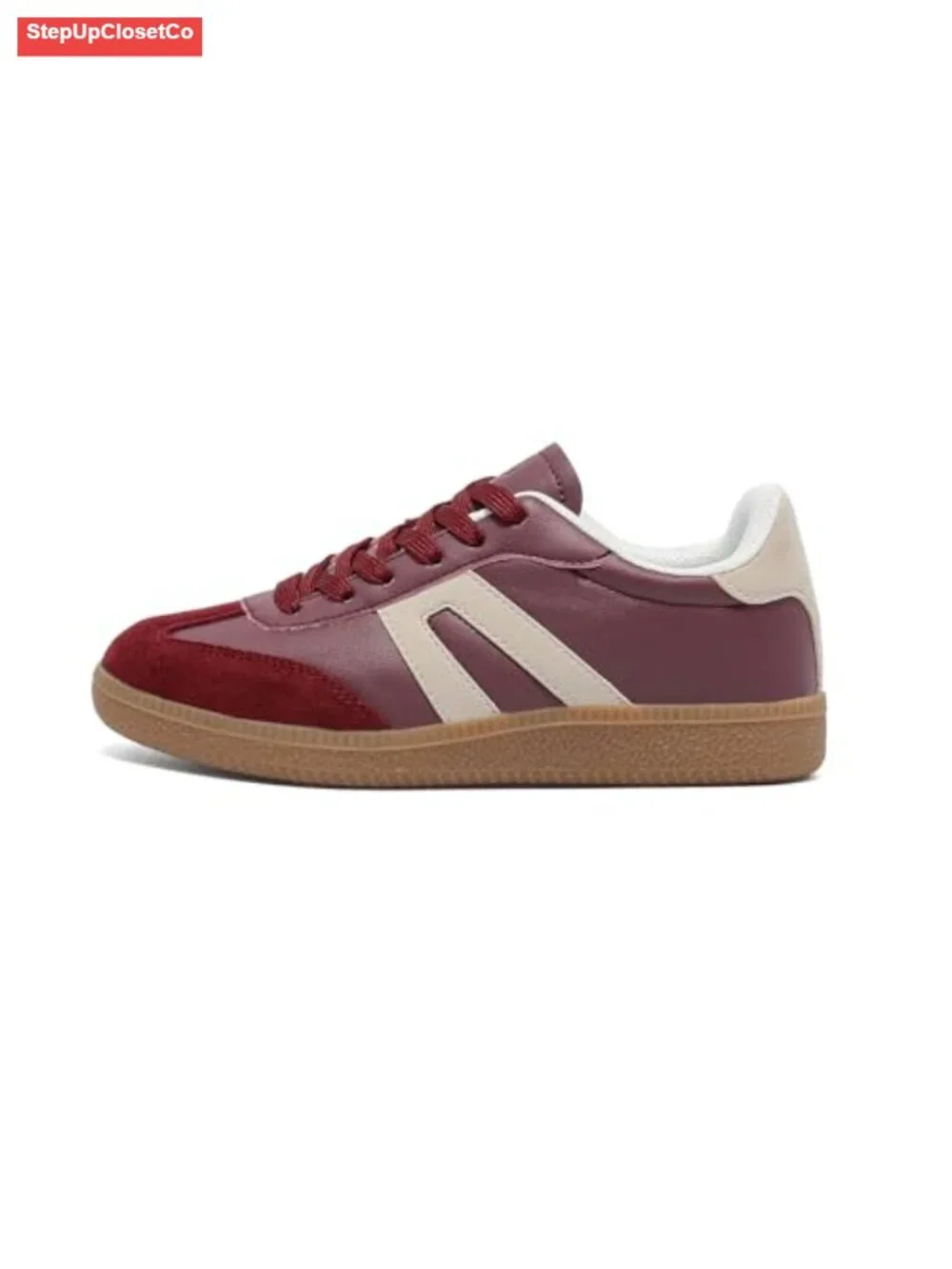 Lace Detail Retro Gum Sole Fashion Sneakers Perforated Casual Walking